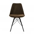 Chaise scandinave Kick Velvet - Café