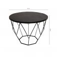 Kick Table de salon Vico - 60 cm - Noir