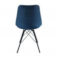 Chaise scandinave Kick Velvet - Bleu Foncé - Bleu foncé