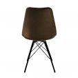 Chaise scandinave Kick Velvet - Café