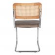 Chaise tubulaire Kick Kai - Taupe