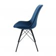 Chaise scandinave Kick Velvet - Bleu Foncé - Bleu foncé