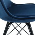 Chaise scandinave Kick Velvet - Bleu Foncé - Bleu foncé