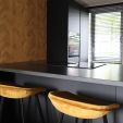 Tabouret de bar Kick Finn Haut - Velour - Or