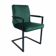 Fauteuil Kick JIM - Velour - Vert foncé