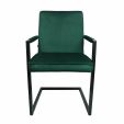 Fauteuil Kick JIM - Velour - Vert foncé