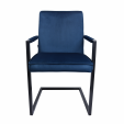 Fauteuil Kick JIM - Velour - Bleu foncé