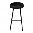 Tabouret de bar Kick Finn Haut - Velour - Noir