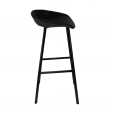 Tabouret de bar Kick Finn Haut - Velour - Noir