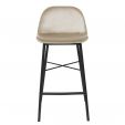 Tabouret de bar Kick JEFF - Velour - Champagne