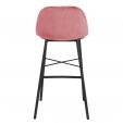 Tabouret de bar Kick JEFF - Velour - Rose