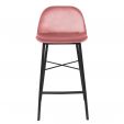 Tabouret de bar Kick JEFF - Velour - Rose