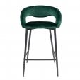 Tabouret de bar Kick Lenn - Velour - Vert foncé