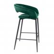 Tabouret de bar Kick Lenn - Velour - Vert foncé