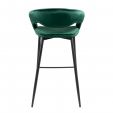 Tabouret de bar Kick Lenn - Velour - Vert foncé