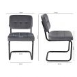 Chaise tubulaire Kick Ivy - Anthracite - Gris foncé