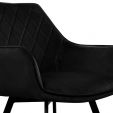 Chaise pour salle à manger Kick Velvet Karl - Noir