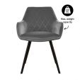 Chaise pour salle à manger Kick Velvet Karl - Gris foncé