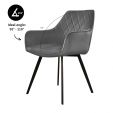 Chaise pour salle à manger Kick Velvet Karl - Gris foncé