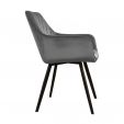 Chaise pour salle à manger Kick Velvet Karl - Gris foncé