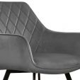 Chaise pour salle à manger Kick Velvet Karl - Gris foncé