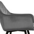 Chaise pour salle à manger Kick Velvet Karl - Gris foncé