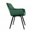 Chaise pour salle à manger Kick Velvet Karl - Vert foncé