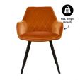 Chaise pour salle à manger Kick Velvet Karl - Orange