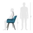 Chaise pour salle à manger Kick Velvet Karl - Bleu