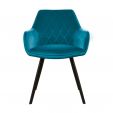 Chaise pour salle à manger Kick Velvet Karl - Bleu