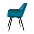 Chaise pour salle à manger Kick Velvet Karl - Bleu