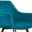 Chaise pour salle à manger Kick Velvet Karl - Bleu