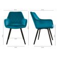Chaise pour salle à manger Kick Velvet Karl - Bleu