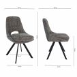 Chaise de salle à manger Kick Lena - Gris foncé