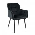 Chaise de salle à manger Kick Rev Velvet - Noir
