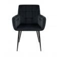 Chaise de salle à manger Kick Rev Velvet - Noir