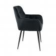 Chaise de salle à manger Kick Rev Velvet - Noir