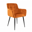 Chaise de salle à manger Kick Rev Velvet - Orange
