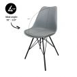 Chaise scandinave Kick Metal Luuk - Gris