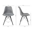 Chaise scandinave Kick Metal Luuk - Gris