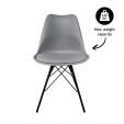 Chaise scandinave Kick Metal Luuk - Gris