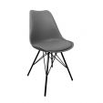 Chaise scandinave Kick Metal Luuk - Gris foncé