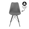 Chaise scandinave Kick Metal Luuk - Gris foncé