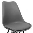 Chaise scandinave Kick Metal Luuk - Gris foncé