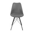 Chaise scandinave Kick Metal Luuk - Gris foncé