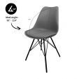 Chaise scandinave Kick Metal Luuk - Gris foncé