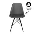 Chaise scandinave Kick Velvet - Gris foncé - Gris foncé