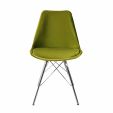 Kick Kuipstoel Velvet Groen - Chroom Frame - Vert