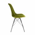 Kick Kuipstoel Velvet Groen - Chroom Frame - Vert