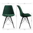 Chaise scandinave Kick Velvet - Vert Foncé - Vert foncé